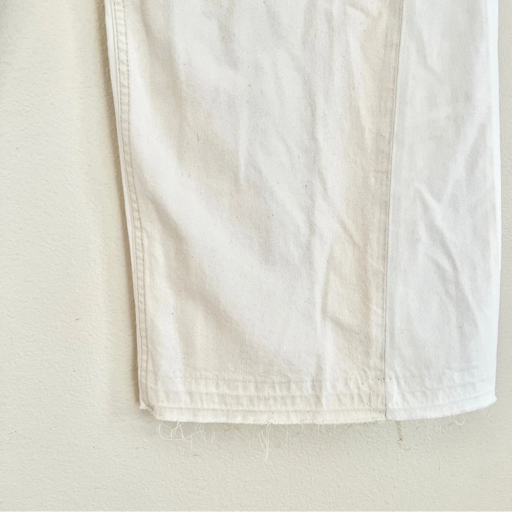 RAG & BONE Sofie Two Tone Frayed Wide Leg Jeans in Double Ecru - Picture 13 of 17